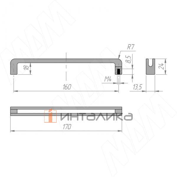 Ручка-скоба 160мм графит (BH.53.160.GF) – 2