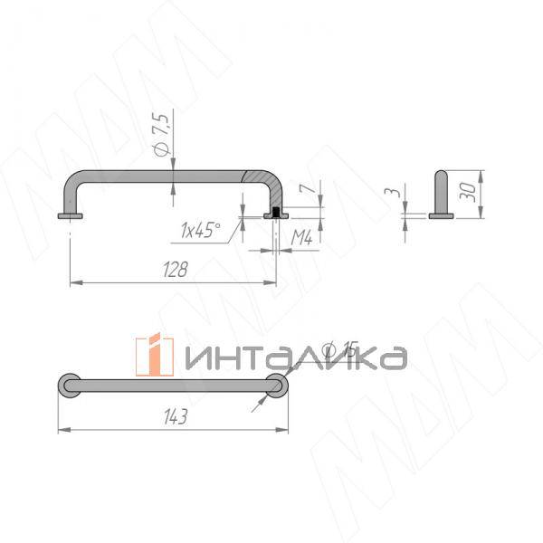 Ручка-скоба 128мм нерж. сталь (BH.24.128.BSN) – 3