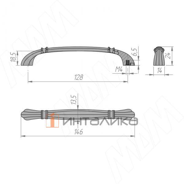 Ручка-скоба 128мм серебро состаренное (BH.46.128.AP) – 2