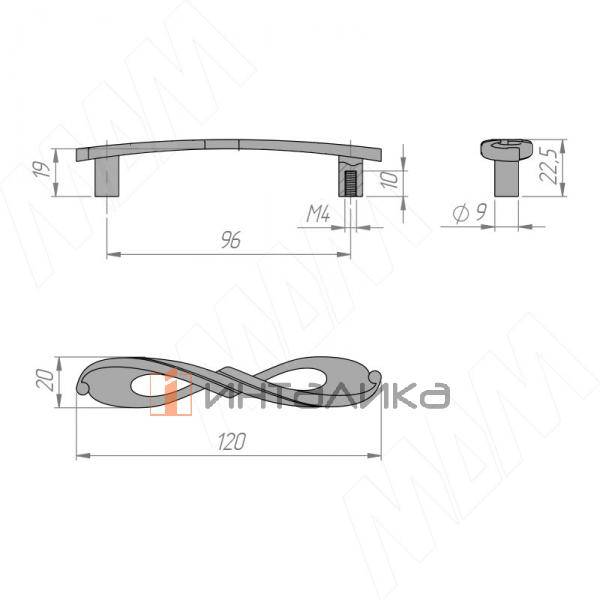 Ручка-скоба 96мм серебро состаренное (BH.43.096.AP) – 2