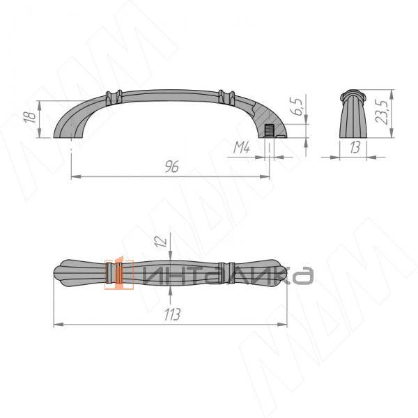 Ручка-скоба 96мм серебро состаренное (BH.46.096.AP) – 2