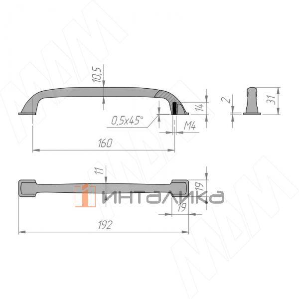 Ручка-скоба 160мм черный матовый (BH.18.160.BLM) – 3