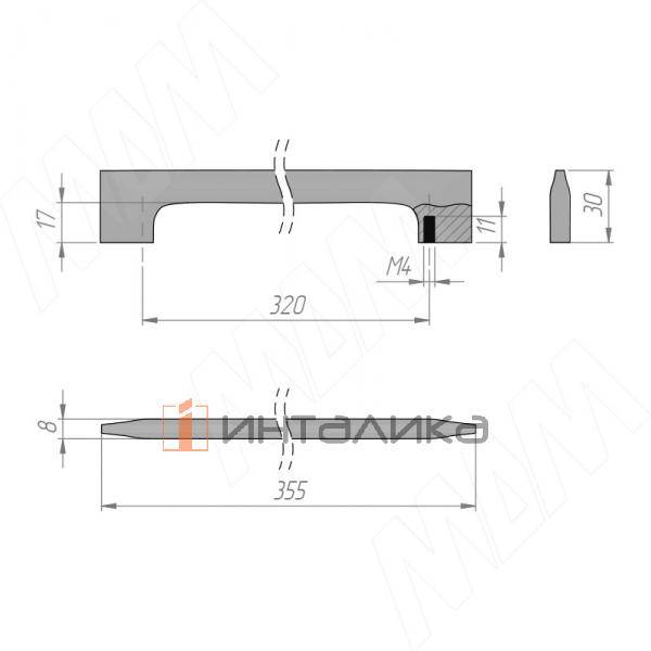 Ручка-скоба 320мм черный матовый (BH.40.320.BLM) – 3