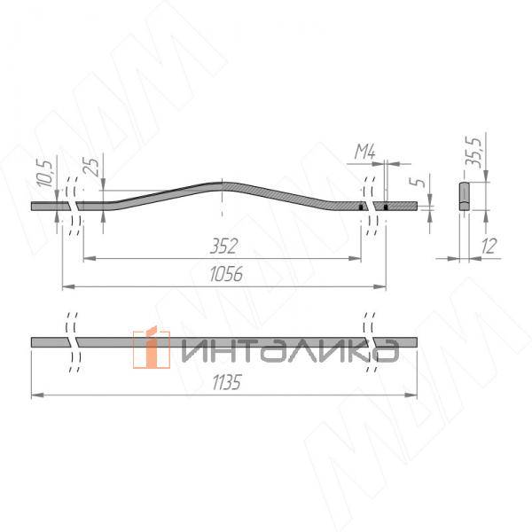 APRO Ручка-скоба 352мм черный матовый (C-5769-1135/352.P61 RU) – 5