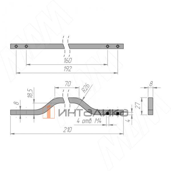 Ручка-скоба 160/192мм черный матовый (BH.62.160-192.BLM) – 3