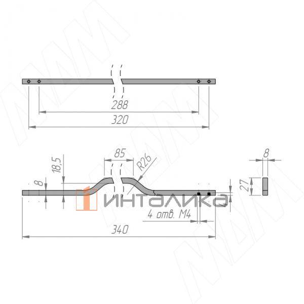 Ручка-скоба 288/320мм хром (BH.62.288-320.PC) – 3