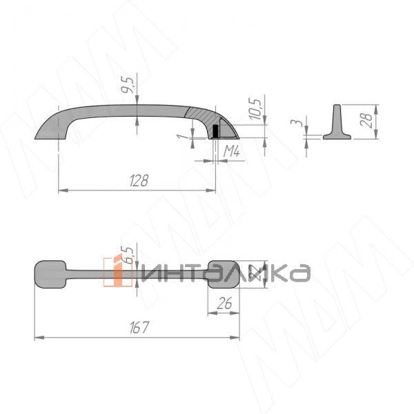 Ручка-скоба 128мм хром матовый (BH.19.128.SC) – 3
