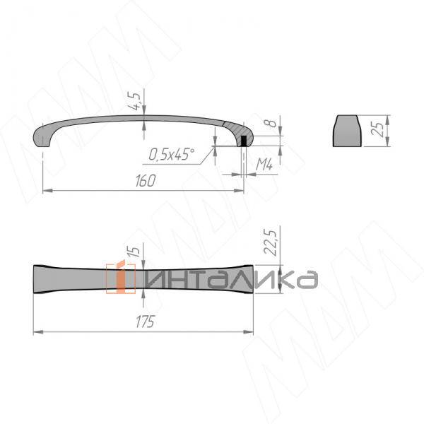 Ручка-скоба 160мм хром матовый (BH.22.160.SC) – 3