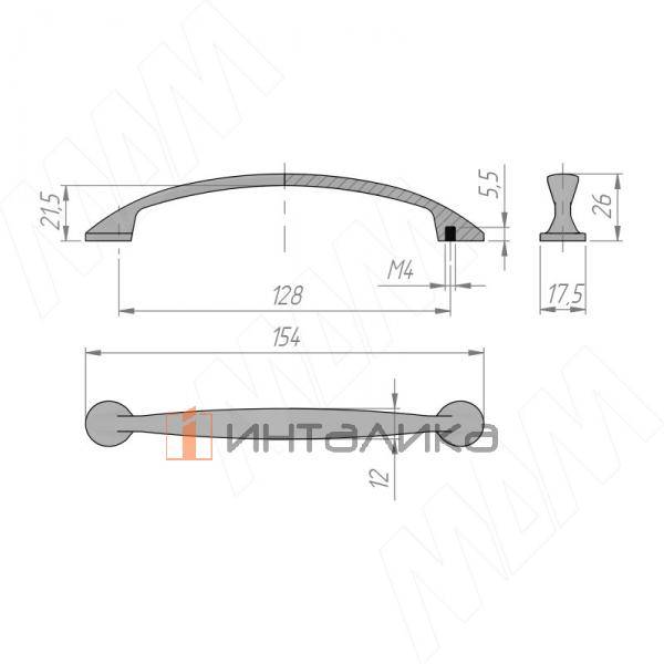 Ручка-скоба 128мм хром матовый (BH.30.128.SC) – 2