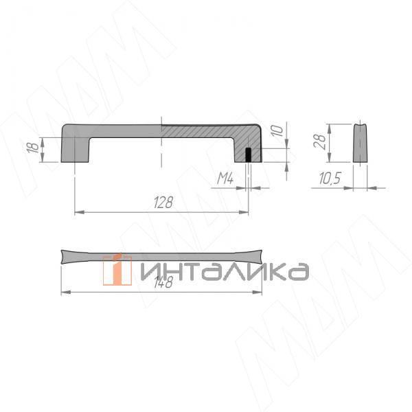 BAUNS Ручка-скоба 128мм хром матовый (C-2934.G6 RU) – 3