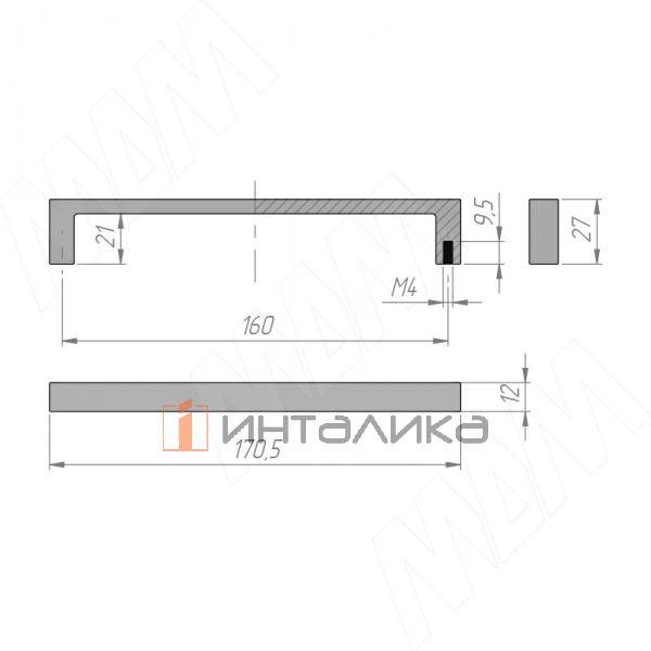 Ручка-скоба 160мм хром матовый (BH.59.160.SC) – 2