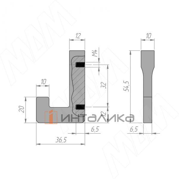 Крючок однорожковый белый матовый (HK.22.WTM) – 3