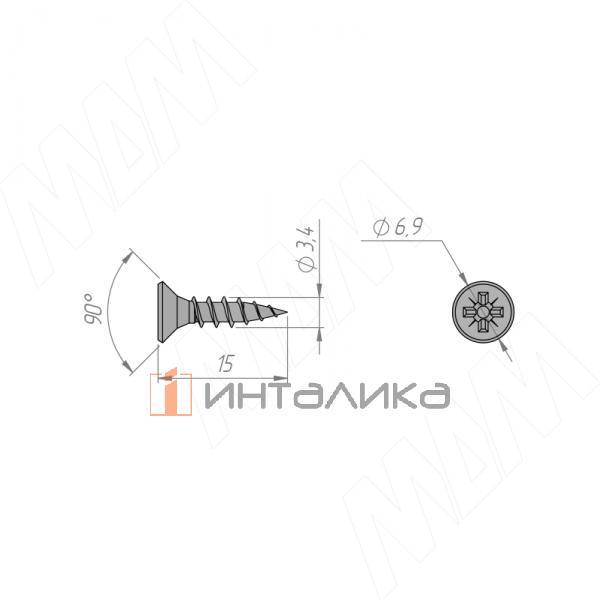Саморез с потайной головкой под крест, 3,5х15 (1000 штук) (CHS 3,5 X 15 MP) – 3