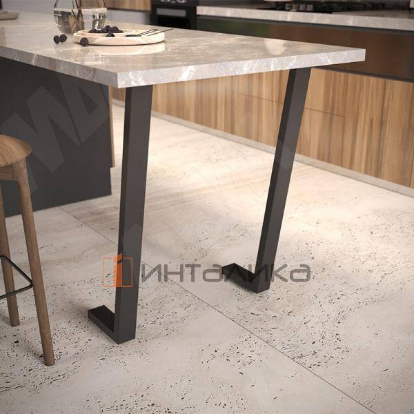 Валенсия опора для стола Г-образная, 60х30, H820+10 мм, черный (VL60X30/820 BLC) – 7