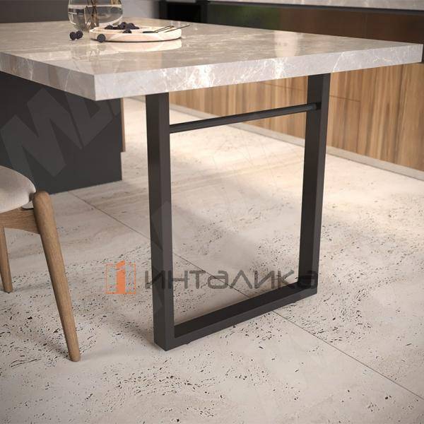 Севилья опора для стола П-образная, 60х30, H715+10 мм, черный (SV60X30/715 BLC) – 5