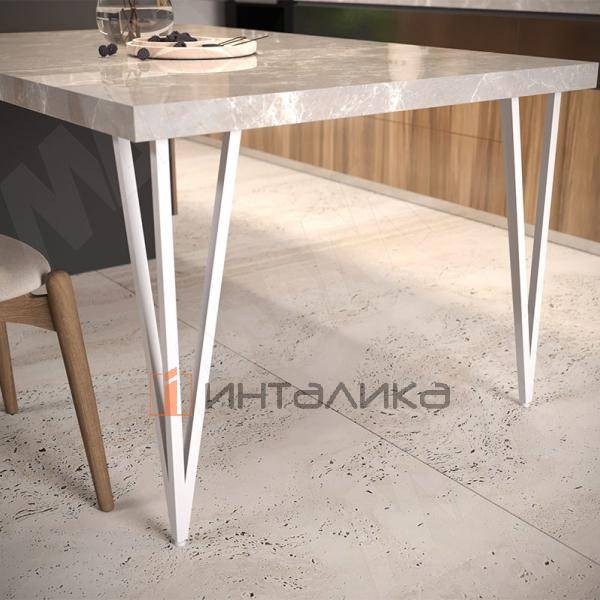 PIN опора для стола V-образная, 180х712+10 мм, белый (PIN180x715 WT) – 4