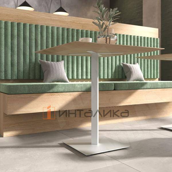 Лиссабон подстолье 400х400, H730+4мм, хром матовый (RAL 9006, муар) (LS730X400X400 CRM) – 4