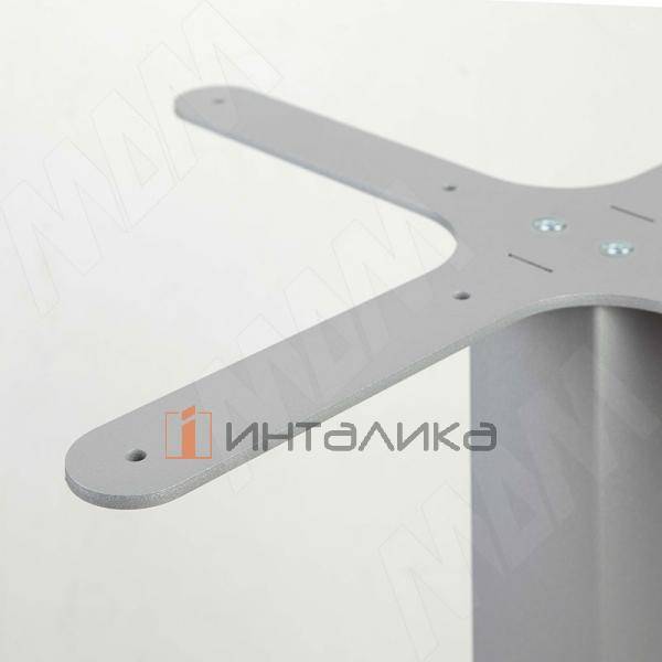 Лиссабон подстолье 400х400, H730+4мм, хром матовый (RAL 9006, муар) (LS730X400X400 CRM) – 3