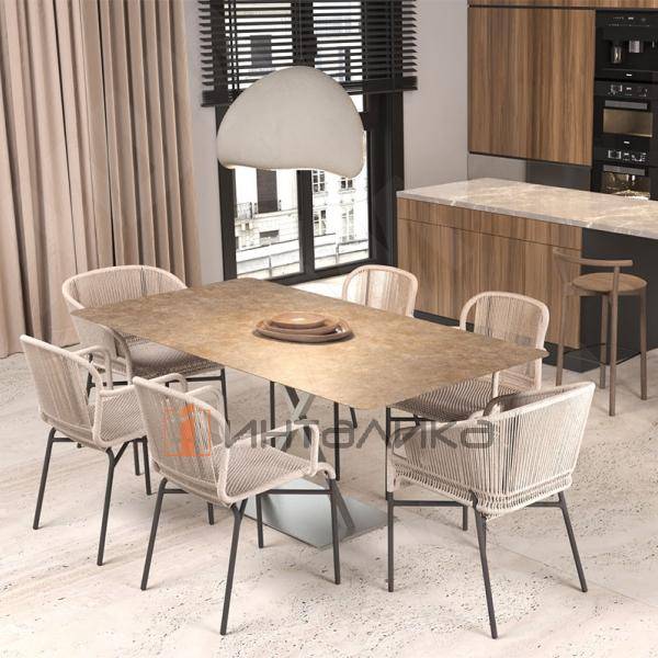 Лориш подстолье 700х400, H730+4мм, хром матовый (RAL 9006, муар) (LO730X700X400 CRM) – 6