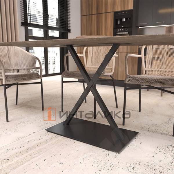 Лориш подстолье 700х400, H730+4мм, черный (RAL 9005, муар) (LO730X700X400 BLC) – 5