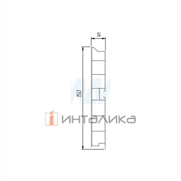 Цоколь пластиковый (высота 150, длина 4000 мм), графит зернистый (15.0122R 4M) – 3