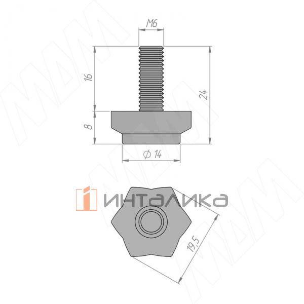 Ножка мебельная, М6 Х 18, черная (PI05.M6X18.BL) – 3