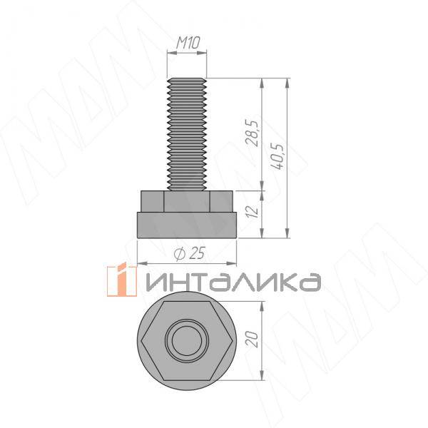Ножка мебельная, M10 X 30, черная (PI20.M10X30.BL) – 3