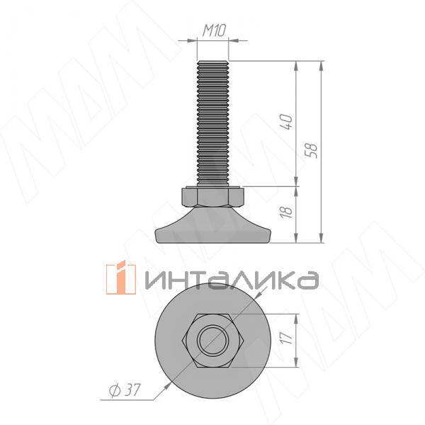 Ножка мебельная, M10 X 40, черная (PI17.M10X40.BL) – 3