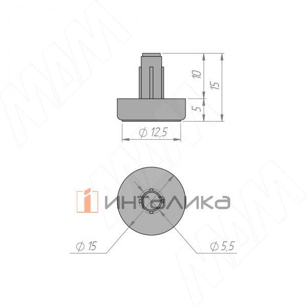 Подпятник круглый, белый (HL.R.15.WH) – 3