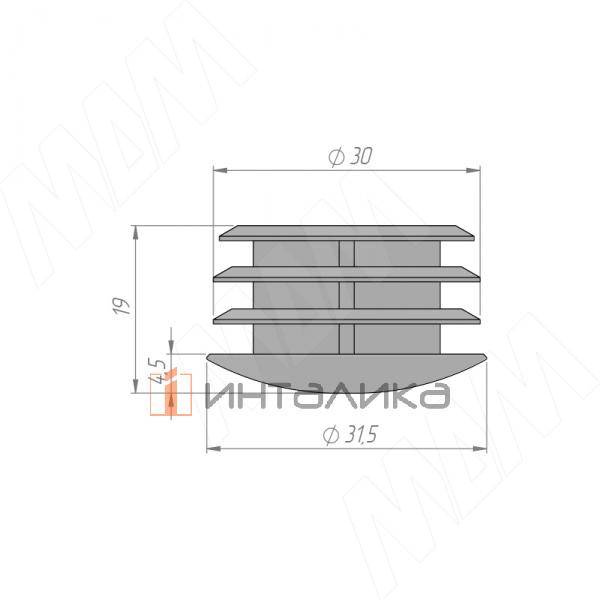 Заглушка пластиковая для круглой трубы, D32 мм, хром (HL.R.32.CR) – 2
