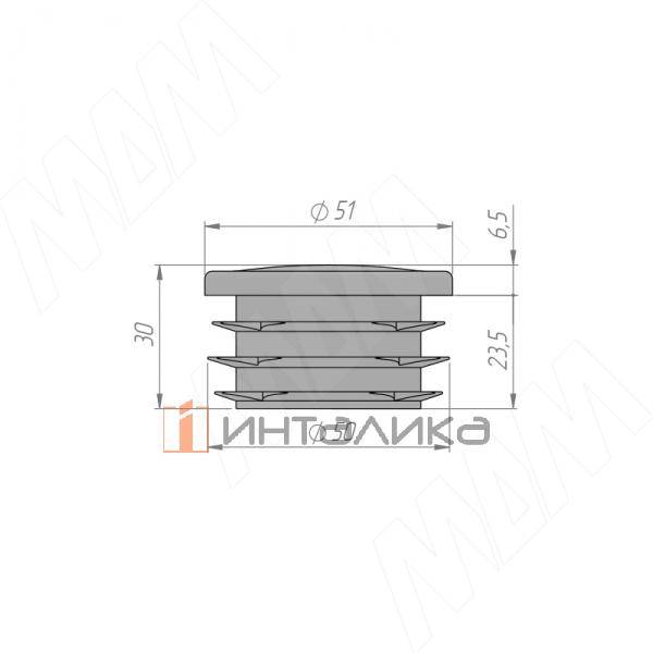 Заглушка /подпятник для круглой трубы, D50 мм, черный (HL.R.50.BL) – 2