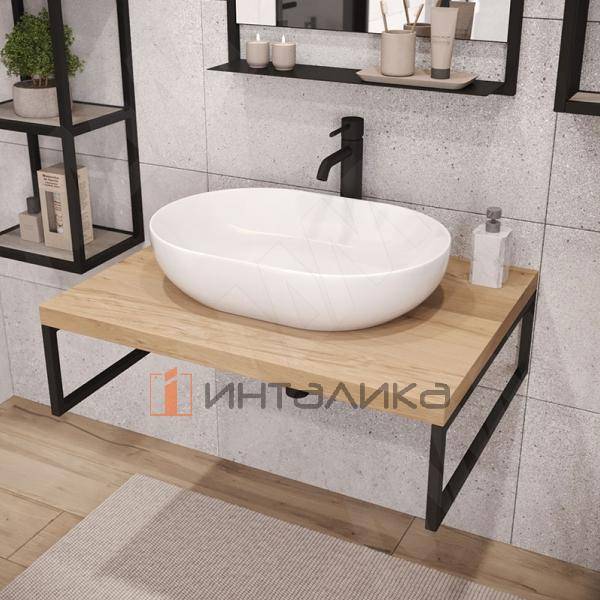 Металлокаркас-рамка для раковины 200x600x20мм черный (RAL 9005, муар), две рамки (MF.18.200x600x20.BLC) – 2