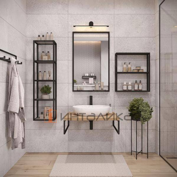 Металлокаркас-рамка для раковины 200x600x20мм черный (RAL 9005, муар), две рамки (MF.18.200x600x20.BLC) – 3