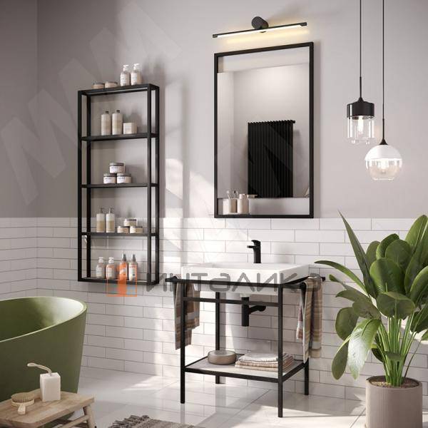 Металлокаркас-стеллаж 570х1300х120мм на 5 полок, черный (RAL 9005, муар) (MF.11.570х1300х120.BLC) – 4