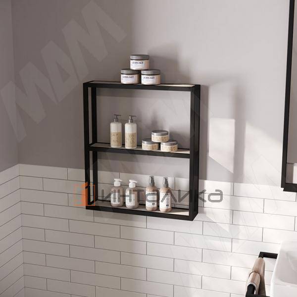 Металлокаркас-стеллаж 570х660х120мм на 3 полки, черный (RAL 9005, муар) (MF.11.570х660х120.BLC) – 3