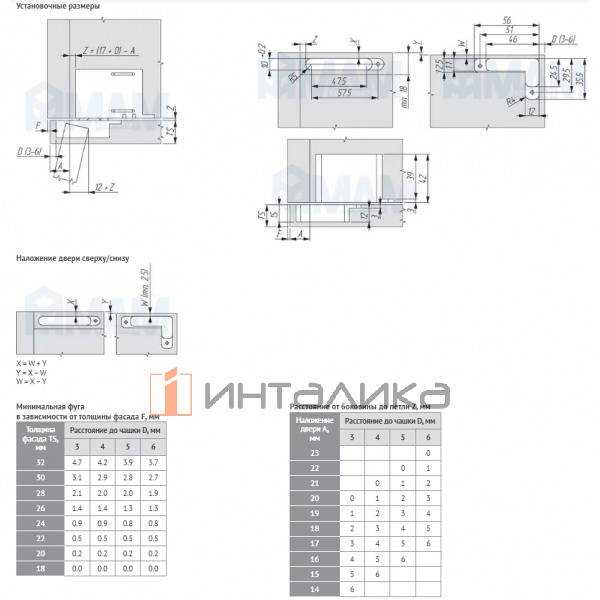SECRET комплект скрытых петель (90/105) с плавным закрыванием на один фасад, черный матовый (HH14801) – 2