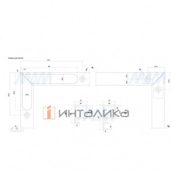 SECRET MAXI Профиль рамочный узкий с интегрированной ручкой, графит, L-3000 (PR165002HGP) – 4