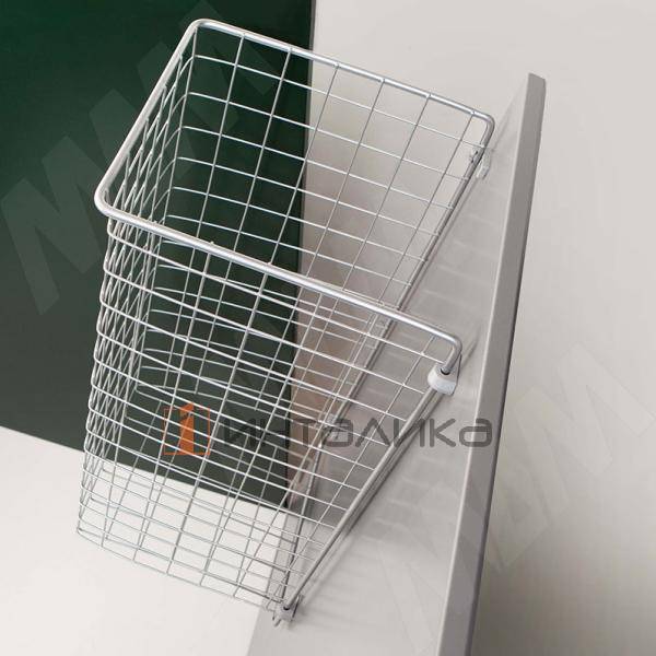 BASE Корзина для белья в базу 300 мм, высота 525 мм, металлик серебристый (КБ30525-3) – 2