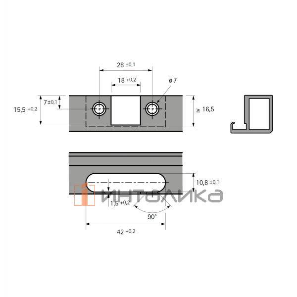 Петля HETTICH Sensys 8661 (B -4) 95°, для алюминиевых рам 23.5 мм, для толстых дверей до 32 мм, вкладная, без доводчика, без пружины, черный обсидиан – 3