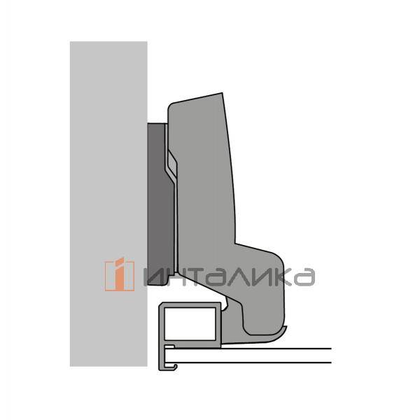 Петля HETTICH Sensys 8661 (B -4) 95°, для алюминиевых рам 23.5 мм, для толстых дверей до 32 мм, вкладная, без доводчика, без пружины, черный обсидиан – 2