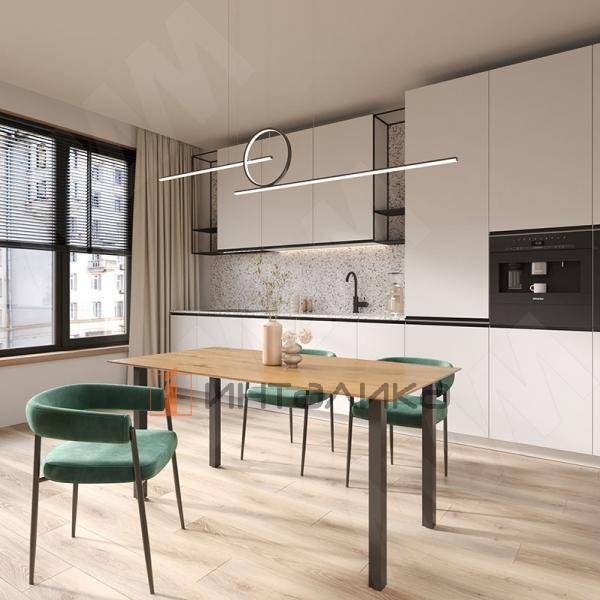 Пинск опора для стола квадратная, 50х50мм, H714+18 мм, черный (RAL 9005, муар) – 5