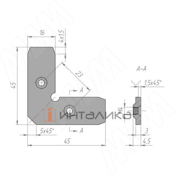 INTEGRO Уголок для сборки узкого рамочного профиля (IN304ZN) – 3