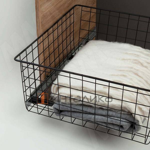 BASE Корзина сетчатая, 120x450x500 мм, черный (КС124550 ЧР) – 3