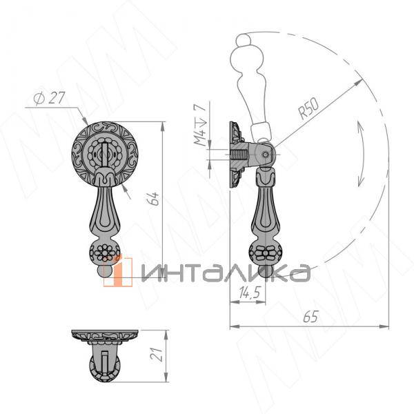 Ручка-капля бронза состаренная (KH.34.ABV) – 2