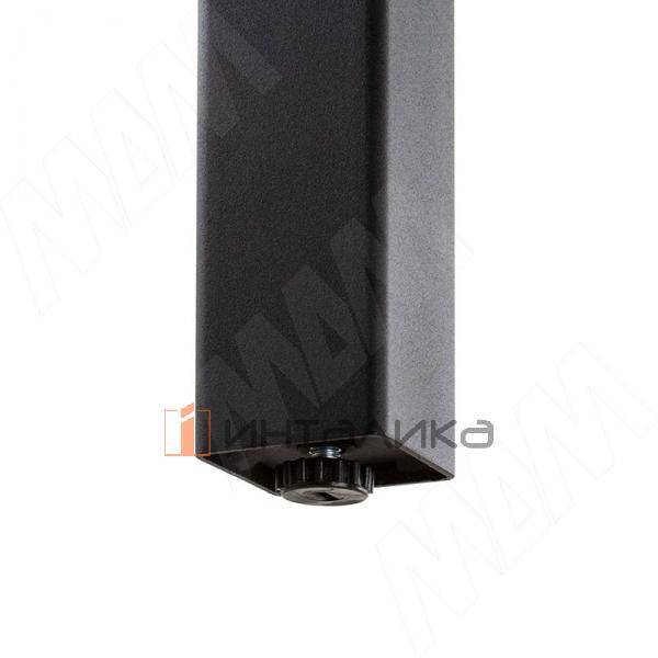 Пинск опора для стола квадратная, 50х50мм, H1104+18 мм, черный (RAL 9005, муар) – 2