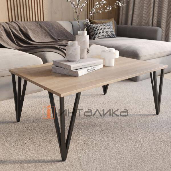 PIN опора для стола V-образная, 180х447+10 мм, черный (RAL 9005, муар) (PIN180x450 BLC) – 6