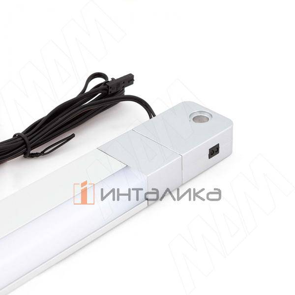 CASETO Светильник светодиодный для подсветки ящиков с ИК-выключателем на преграду, цвет серебро, 12V, 412мм, нейтральный белый 4000К, 3,6W (CA12-450DS-NW4) – 4