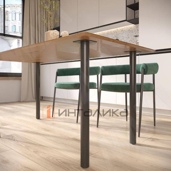 Левадия опора для стола круглая D51, H870+18 мм, черный (RAL 9005, муар) – 4