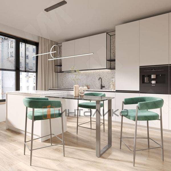 Пилар опора для стола П-образная, 60х30, 445хH820-870 (+10 мм), хром матовый (RAL 9006, муар) (ПТ60X30/445X820-870 CRM) – 2