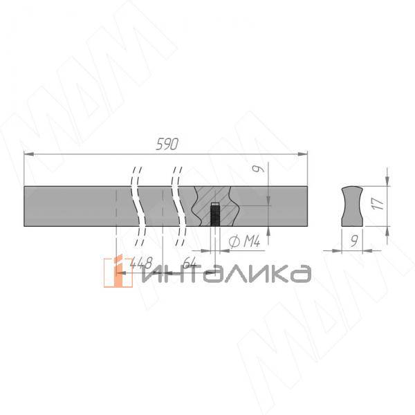 Профиль-ручка 512мм (L=590мм) алюминий матовый (PH.RU02.512.AL) – 3